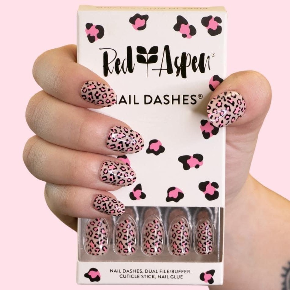 Pippah in Pink Leopard New Red Aspen Nail Dash
